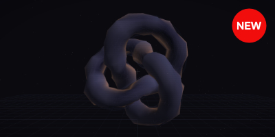 Algorithmic Forms Explorer displaying interactive 3D mathematical visualizations including Torus Knots, Klein Bottles, and Strange Attractors rendered in WebGL with real-time controls.